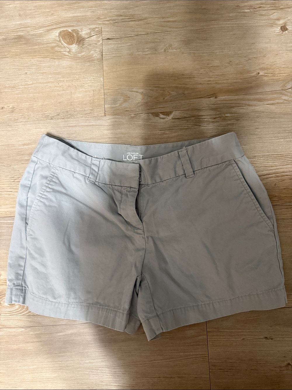 LOFT Light Gray Casual Chino Shorts